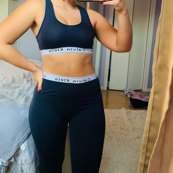 Calvin Klein Pants - Calvin Klein 2 Piece Bra & Leggings Set Navy Blue